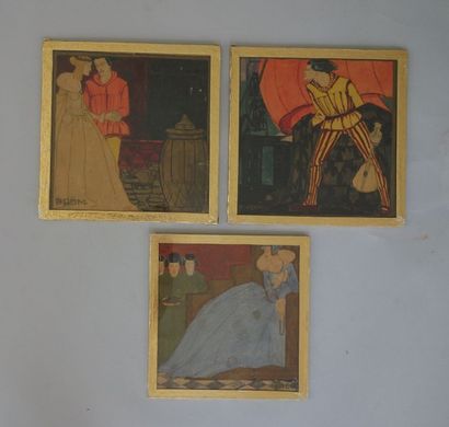 P. HEIM (XXème siècle)
Scènes animées. Trois...