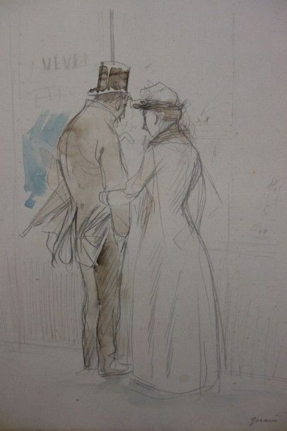 Attribué à Jean-Louis FORAIN (1852-1931)
Couple...