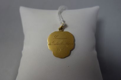 Pendentif en or jaune (750) à motif de profil...