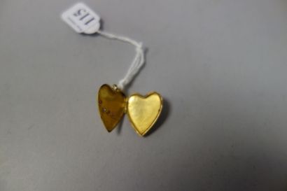Pendentif coeur porte photo en or jaune (750)...