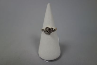Bague Toi et Moi en or jaune et gris (750)...