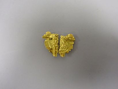 Paire de clips d'oreilles en or jaune (750)...