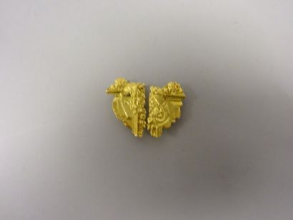 Paire de clips d'oreilles en or jaune (750)...