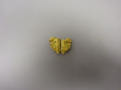 Paire de clips d'oreilles en or jaune (750)...