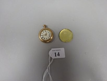 Montre de col en or jaune (375), couvercle...