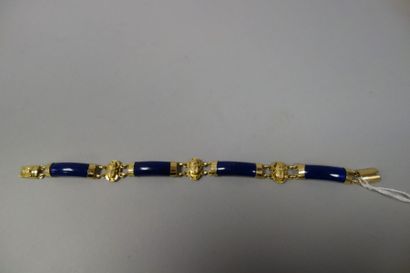 Bracelet articulé en or jaune (750) formé...
