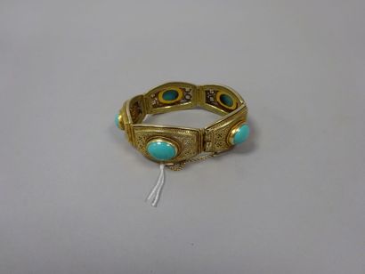 Bracelet articulé en vermeil (925) formé...