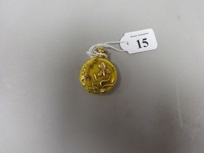 Montre de col en or jaune et rose (750) à...