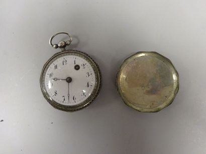 Montre de gousset à coq en argent (800),...