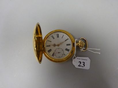 Montre savonette en or jaune (750), couvercle...