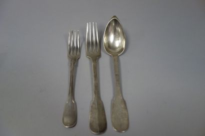 Lot de couverts en argent (925) dépareillés...