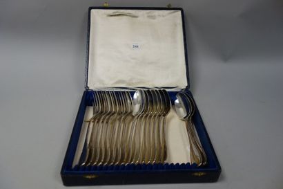 Huit couverts de table en argent (925) modèle...