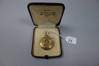 Montre de col en or jaune et or rose (750),...