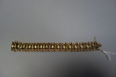 Bracelet ruban en or jaune (750) à mailles...