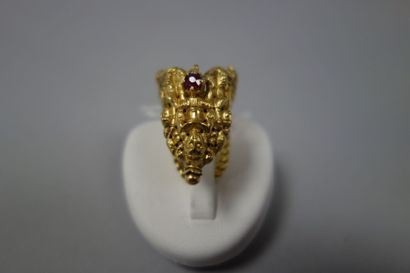 Bague de phalange en or jaune (750) à motif...