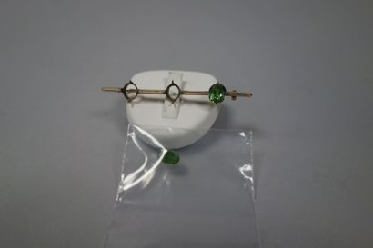 Broche barrette en or jaune (375) ornée de...
