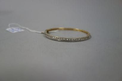Bracelet jonc ouvrant en ors jaune et gris...
