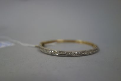 Bracelet jonc ouvrant en ors jaune et gris...