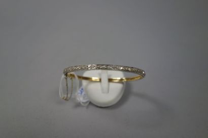 Bracelet jonc ouvrant en ors jaune et gris...