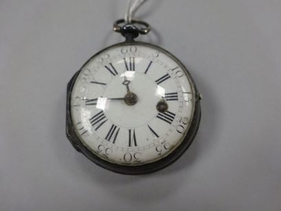 Montre de gousset à coq, boitier en argent...