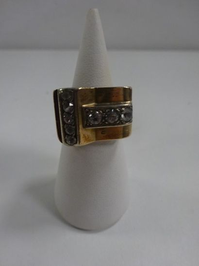Chevalière en argent et argent doré (925)...