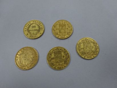 FRANCE

5 pièces de 20 francs or,

1813,...