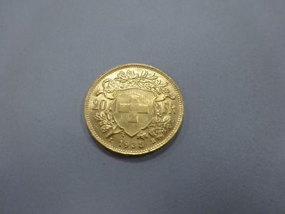 SUISSE

1 franc or, 1935.

Poids : 6,4 g...