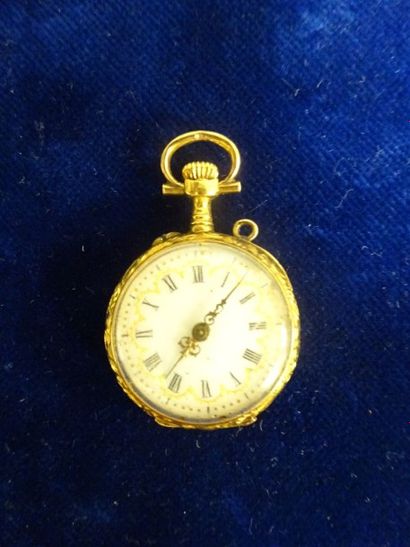 Montre de col en or jaune (750), le fond...