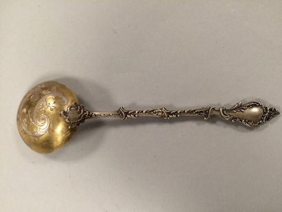 Cuillère à confiture en argent et vermeil...
