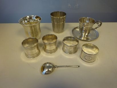 Lot argent (925) comprenant :

- quatre ronds...