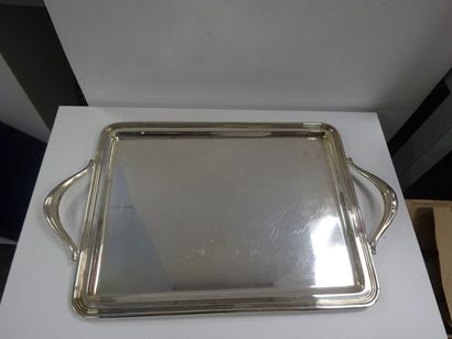 Plateau de forme rectangulaire en argent...
