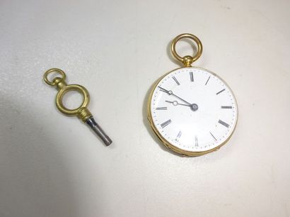 Montre de col en or jaune (750), couvercle...