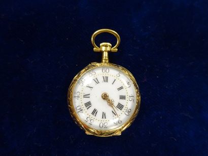 Montre de col en or jaune (750), couvercle...