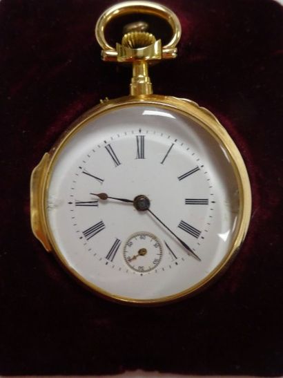 Montre de gousset en or jaune (750) couvercle...