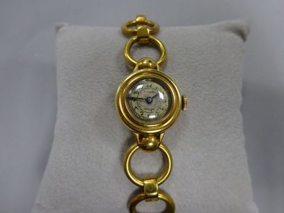 Montre bracelet de dame en or jaune (750)...