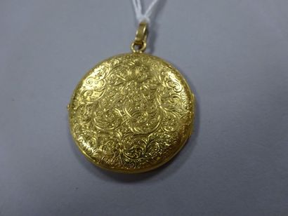 Pendentif porte-photo de forme ronde à décor...
