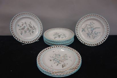 SAINT CLEMENTSuite de 12 assiettes à bordure...