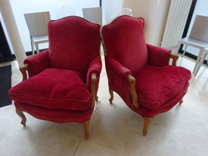 Paire de fauteuils de Style Louis XV. Garniture...