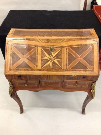 Bureau de pente en bois naturel et bois de...