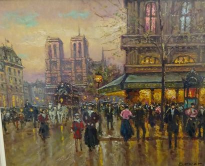 André BOYER (1909-1981)Vue de Notre Dame.Huile...