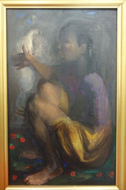 Antonio Uria MONZON (1929-1996) Paloma. Huile...
