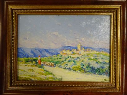 E. Bourgeois XXème siècleBergère devant un...
