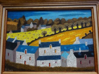 Andeé EVEN (1918-1996)Paysage aux arbres...
