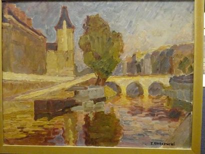 Zdzislaw RUSZKOWSKI (1907-1990)Péniches à...
