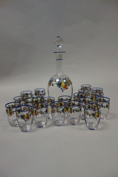 SÈVRES
Service à liqueur en cristal émaillé...