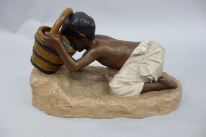 D'après Max CONTINI (1850- ?)
Enfant buvant...