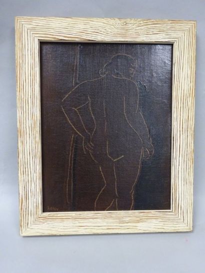 Ecole du XXème siècle.

Femme nue de dos.

Huile...
