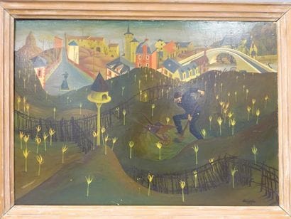 Claude VERLINDE (1927)
Le jardinier à Argenteuil.

Huile...