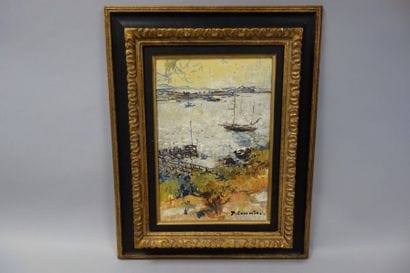 Jean COMMERE (1920-1986)
Le voilier à Chausey.

Huile...