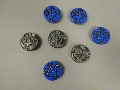 LINE VAUTRIN (1913-1997)
Lot de sept boutons...
